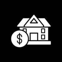 huis waarde glyph omgekeerd icoon ontwerp vector