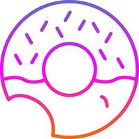 donut lijn helling icoon ontwerp vector
