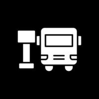 bus station glyph omgekeerd icoon ontwerp vector