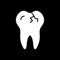 gebroken tand glyph omgekeerd icoon ontwerp vector