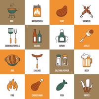 Bbq lijn pictogrammen vector