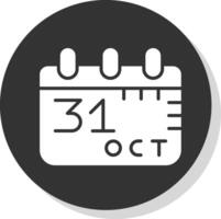 oktober 31e glyph schaduw cirkel icoon ontwerp vector