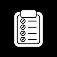 checklist glyph omgekeerd icoon ontwerp vector