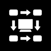 workflow glyph omgekeerd icoon ontwerp vector