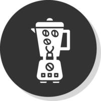 koffie Slijper glyph schaduw cirkel icoon ontwerp vector