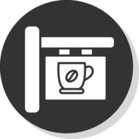 cafe bewegwijzering glyph schaduw cirkel icoon ontwerp vector