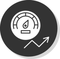 prestatie glyph schaduw cirkel icoon ontwerp vector