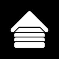 houten huis glyph omgekeerd icoon ontwerp vector