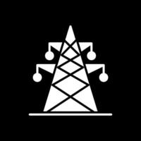 elektrisch toren glyph omgekeerd icoon ontwerp vector