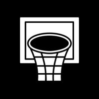 basketbal hoepel glyph omgekeerd icoon ontwerp vector