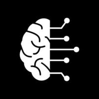 hersenen glyph omgekeerd icoon ontwerp vector