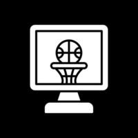 basketbal glyph omgekeerd icoon ontwerp vector