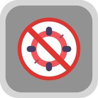 verboden teken vlak ronde hoek icoon ontwerp vector