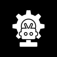 robot glyph omgekeerd icoon ontwerp vector