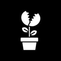 Venus flytrap glyph omgekeerd icoon ontwerp vector