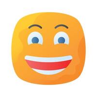 enthousiast emoji icoon, gelukkig gezicht ontwerp vector