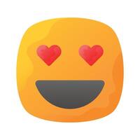 gelukkig gezicht met hart symbolen Aan ogen, concept icoon van in liefde emoji vector