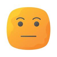 grijp deze verbazingwekkend icoon van onverschillig emoji, aanpasbare vlak vector