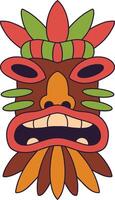 etnisch tiki masker element. tribal Hawaii totem Afrikaanse traditioneel houten symbool. vector