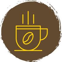 koffie kop lijn cirkel sticker icoon vector