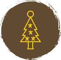 Kerstmis boom lijn cirkel sticker icoon vector