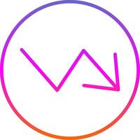 neiging lijn cirkel sticker icoon vector