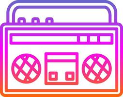 boombox lijn cirkel sticker icoon vector