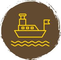 veerboot lijn cirkel sticker icoon vector