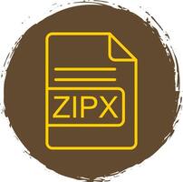 zipx het dossier formaat lijn cirkel sticker icoon vector