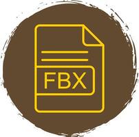 fbx het dossier formaat lijn cirkel sticker icoon vector