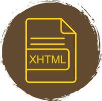 xhtml het dossier formaat lijn cirkel sticker icoon vector