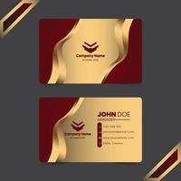 sjabloon voor rode visitekaartjes met luxe gouden gradiënt en elegante stijl voor esport-gaming vector