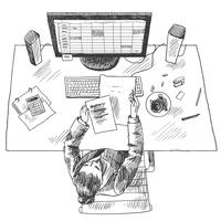 Accountant werkplek vector