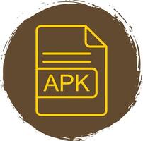 apk het dossier formaat lijn cirkel sticker icoon vector