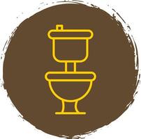 toilet lijn cirkel sticker icoon vector
