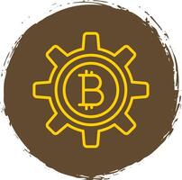 bitcoin beheer lijn cirkel sticker icoon vector