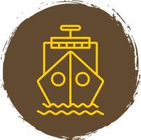 schip lijn cirkel sticker icoon vector