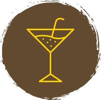 martini lijn cirkel sticker icoon vector