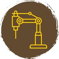 robot arm lijn cirkel sticker icoon vector