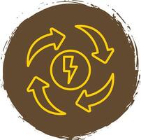eco energie lijn cirkel sticker icoon vector
