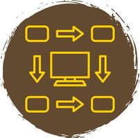 workflow lijn cirkel sticker icoon vector