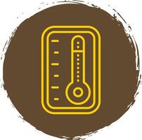 thermometer lijn cirkel sticker icoon vector