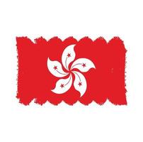 hongkong vlag vector met aquarel penseelstijl