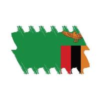 Zambia vlag vector met aquarel penseelstijl