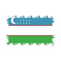Vlag van Oezbekistan met aquarel geschilderd penseel vector