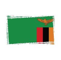 Zambia vlag vector met aquarel penseelstijl