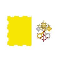 vaticaan vlag met aquarel geschilderd penseel vector