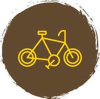 fiets lijn cirkel sticker icoon vector