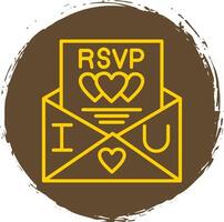 RSVP lijn cirkel sticker icoon vector