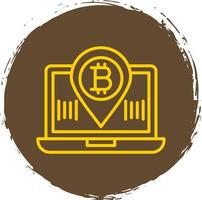 bitcoin plaats lijn cirkel sticker icoon vector